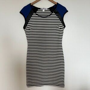 Bodycon Black And White Striped Dress Sz M Made in Canada